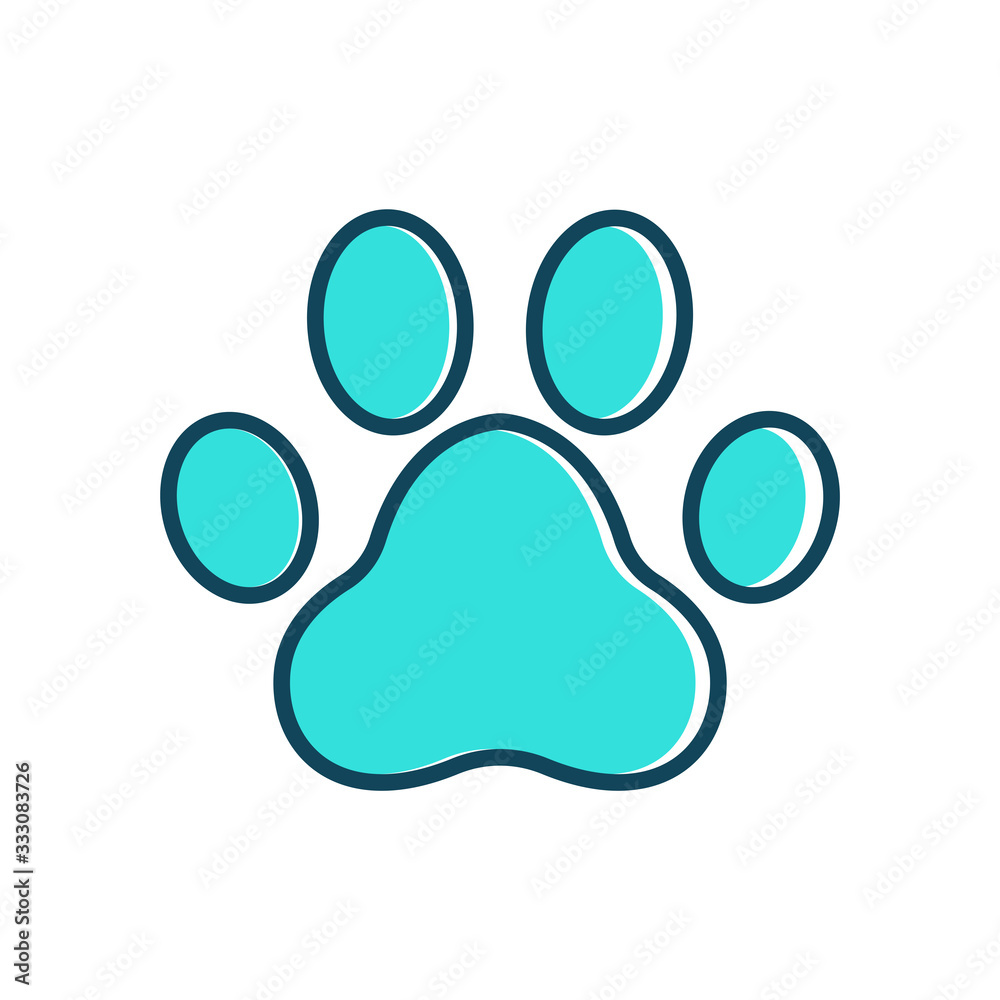 Paw print icon, foot print