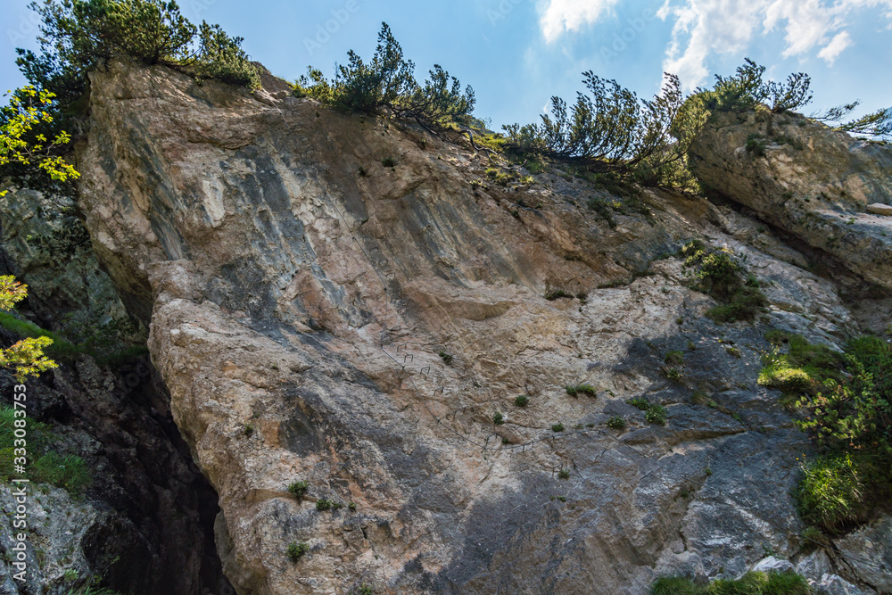 Greenstone via ferrata in Germany, Bavaria Greenstone via ferrata in Germany, Bavaria