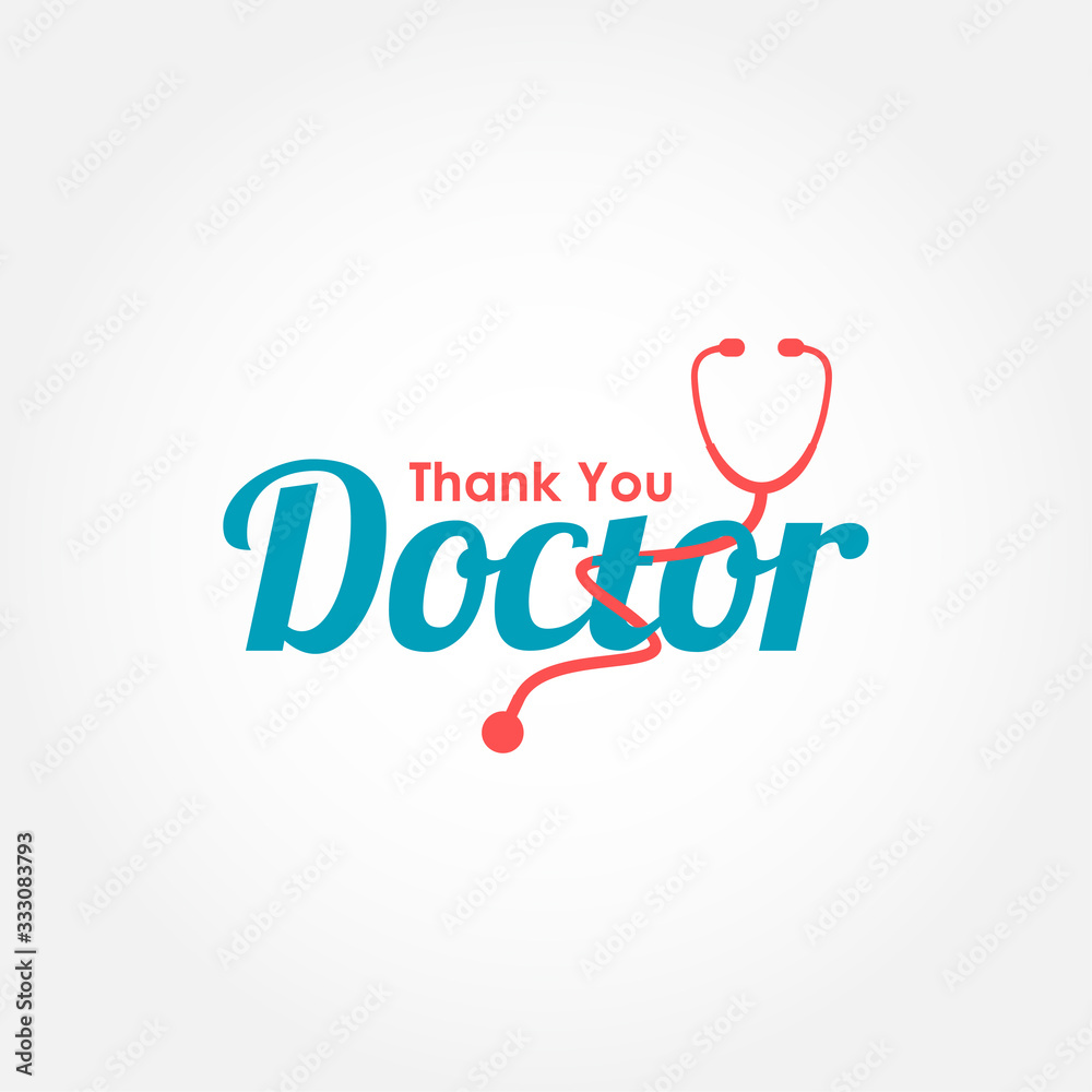 Thank You Doctor, Nurse, Medical Staff Vector For Greeting Design