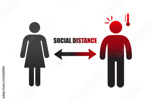 Social distance concept,keep the 1 meter distance,coronavirus disease (COVID-19) advice for the public.