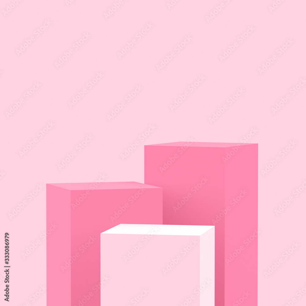 3d pink cubes square podium minimal studio background. Abstract 3d geometric shape object illustration render. Display for valentine product. 3d pink cubes square podium minimal studio background. Abstract 3d geometric shape object illustration render. Display for valentine product.