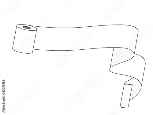 Unwound roll of toilet paper with place for text. Vector illustration