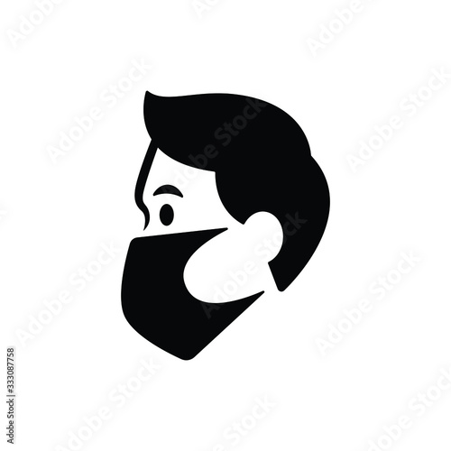 Man with virus protection mask icon vector