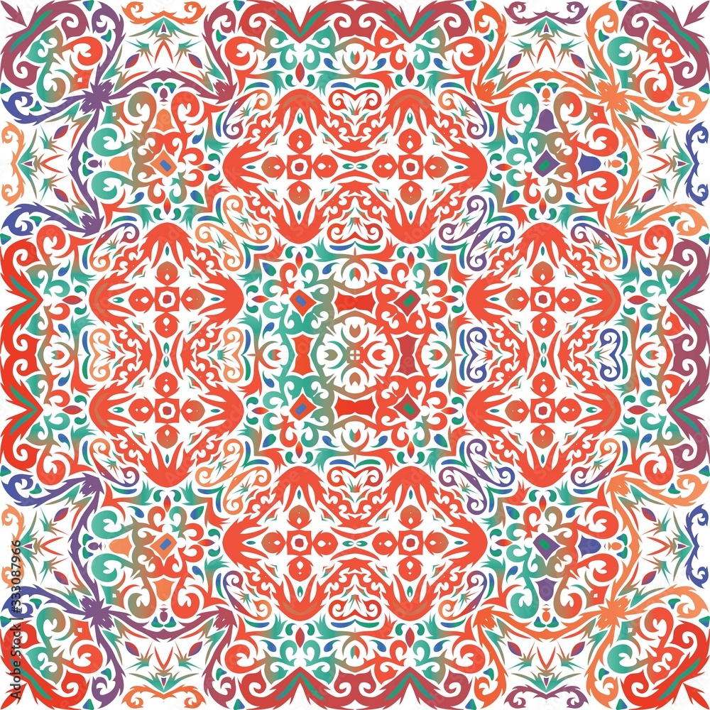 Fototapeta premium Ethnic ceramic tile in mexican talavera.