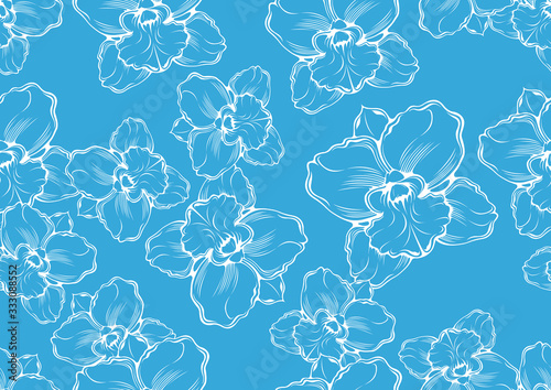 Floral seamless pattern, pastel color vector illustration.