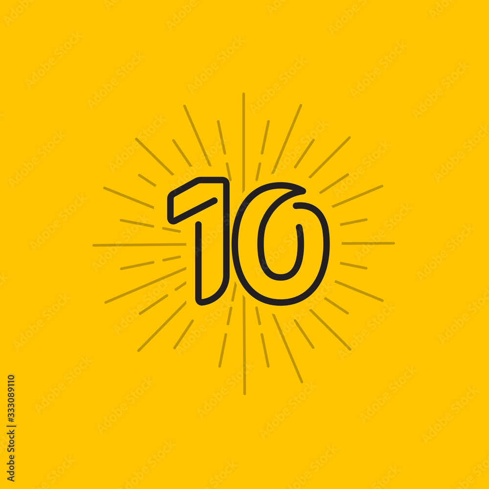 Fototapeta premium 10 Years Anniversary Celebration Vector Template Design Illustration