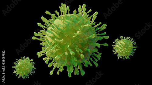 corona virus covid 19 , 3d illustration , render