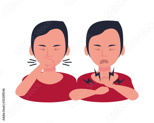 persons sick with symptoms characters