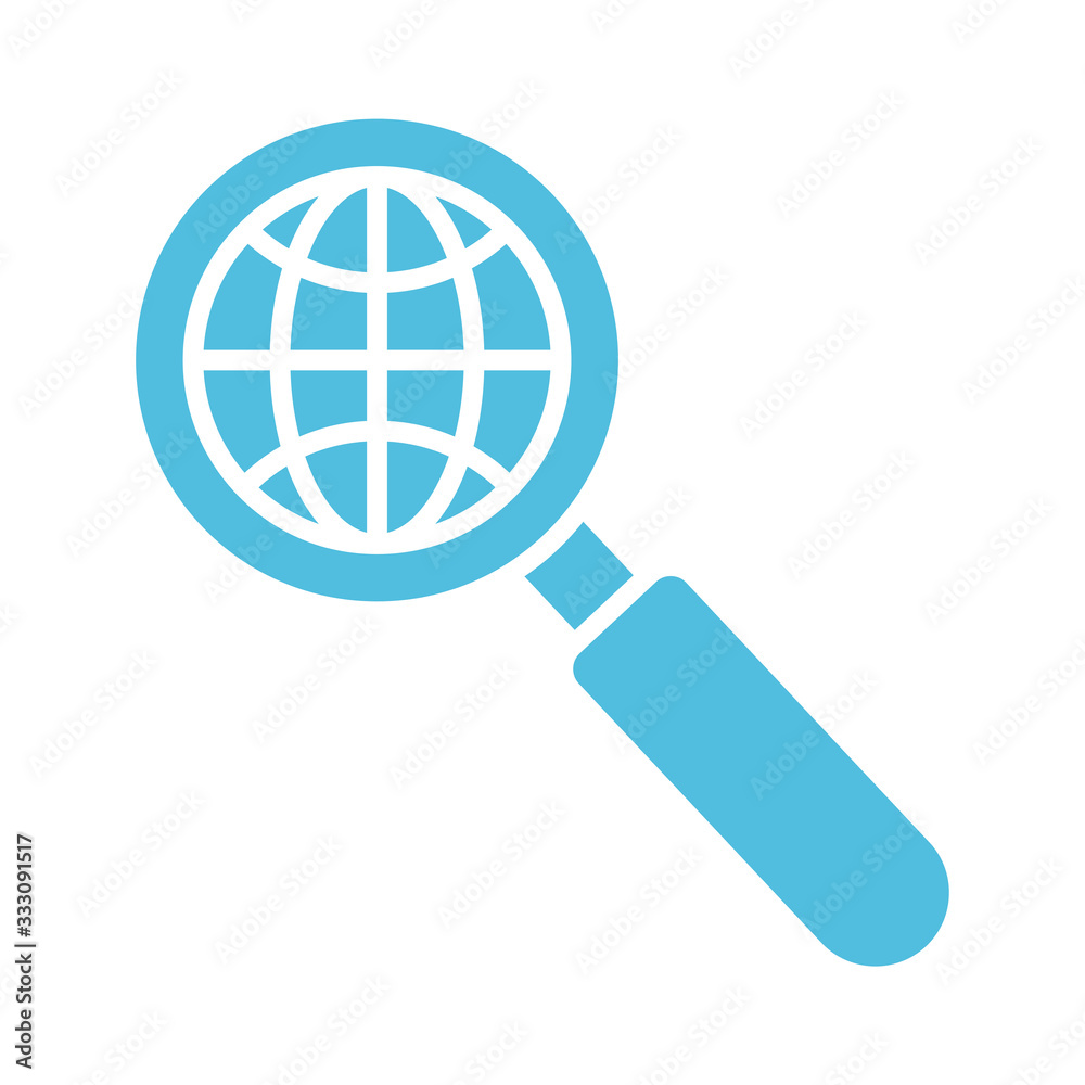 sphere browser in magnifying glass silhouette style sphere browser in magnifying glass silhouette style