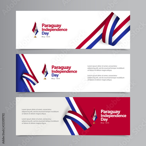 Happy Paraguay Independence Day Celebration Creative Design Vector Template Design Illustration