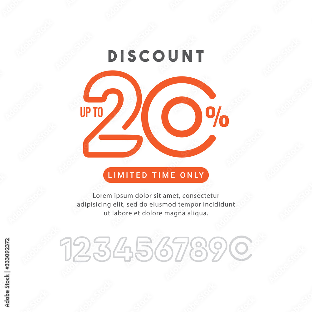 Discount up to 20% off Limited Time Only Vector Template Design Illustration