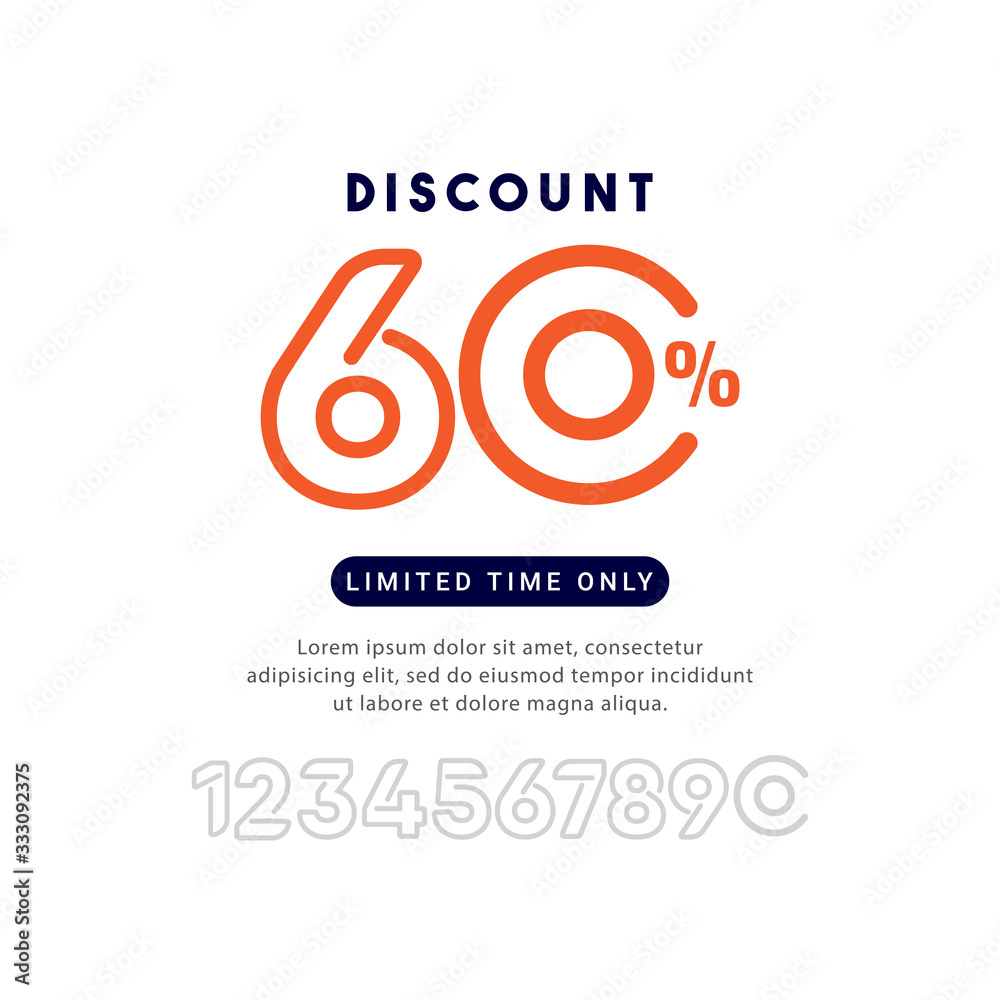 Discount up to 60% off Limited Time Only Vector Template Design Illustration