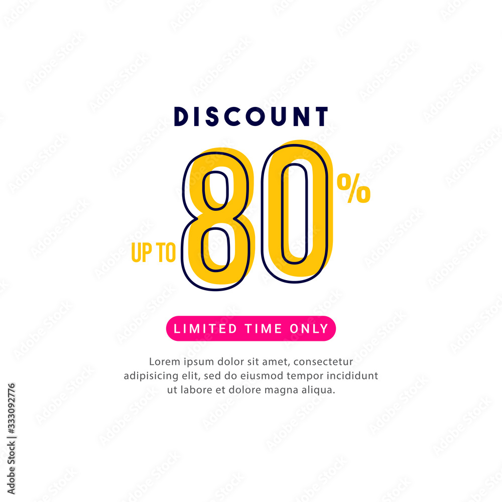 Discount up to 80% off Limited Time Only Vector Template Design Illustration