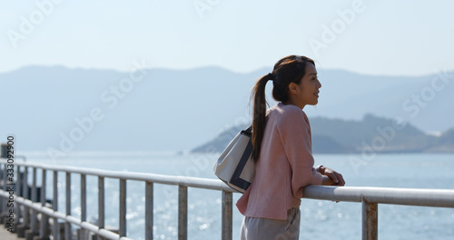 Photography Woman go countryside and look at the sea
