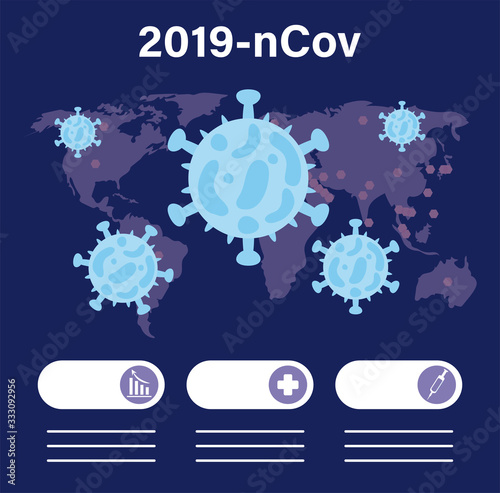 2019 ncov infographic with world planet