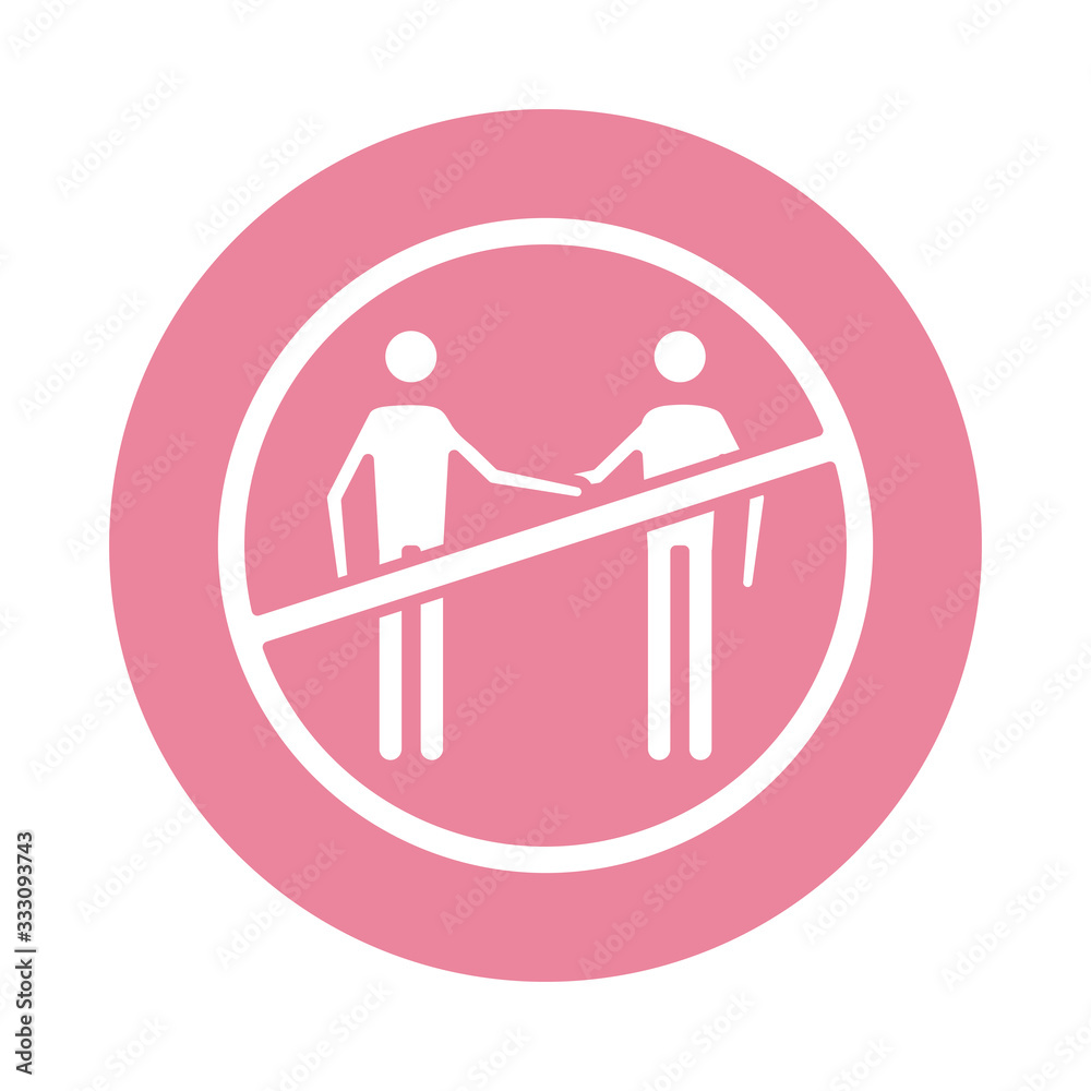 handshake denied signal block silhouette and fill style icon