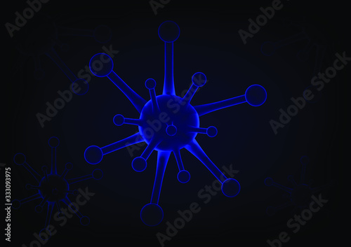 Corona Virus From in Blue blackground, # Covid 2019, #2o19-nCov