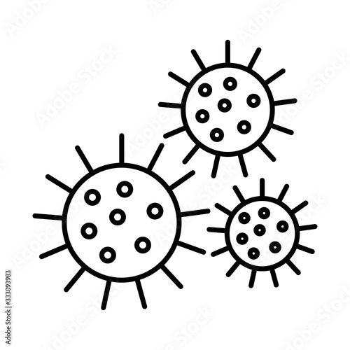 covid19 virus particle line style