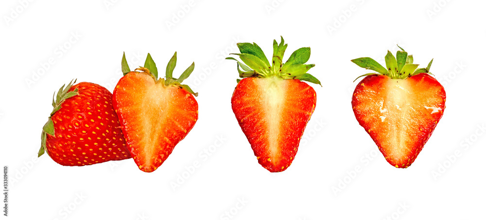 collections plant part of fresh berry fruit , set of round and half red strawberry sliced isolated on white background, diecut with clipping path collections plant part of fresh berry fruit , set of round and half red strawberry sliced isolated on white background, diecut with clipping path