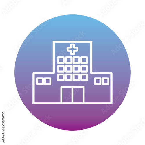 hospital building block style icon