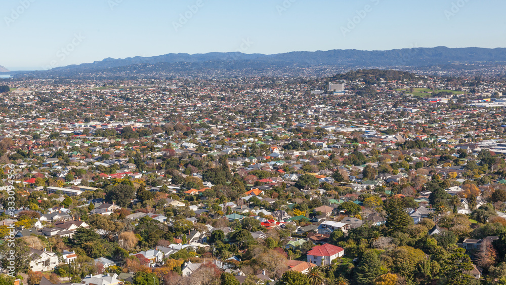 An aerial view of Mount Albert