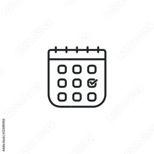 Calendar icon design line style isolated on white background. Vector illustration