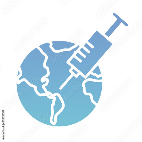 earth planet with injection health online silhouette gradient style