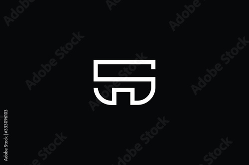 Minimal elegant monogram art logo. Outstanding professional trendy awesome artistic SW WS initial based Alphabet icon logo. Premium Business logo White color on black background
