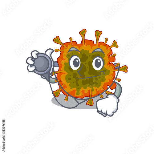 An elegant Duvinacovirus in a Doctor Cartoon character with tools