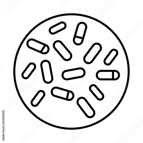 bacteria culture line style icon