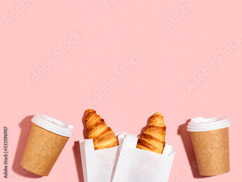 Breakfast to go with croissants and coffee.