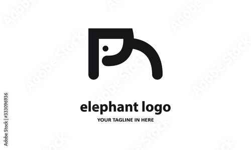 The concept of modern Simple elephant logo design is easy to remember 