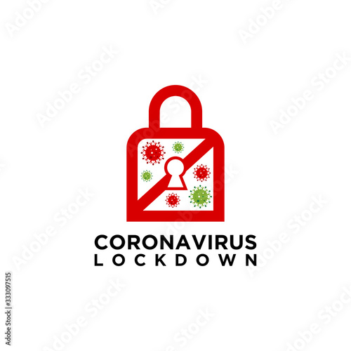 coronavirus lockdown symbol. Coronavirus pandemic puts countries on lockdown and Concept of Icon of Stopping Corona Virus