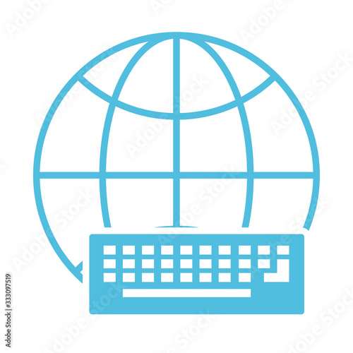 sphere browser with keyboard silhouette style icon