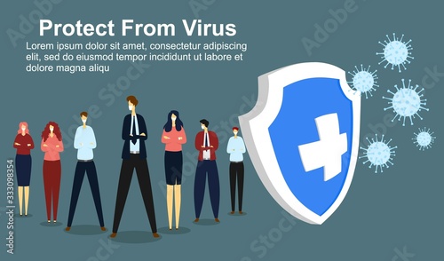  protect from virus. protect from covid-19 virus or corona virus concept. vector illustration