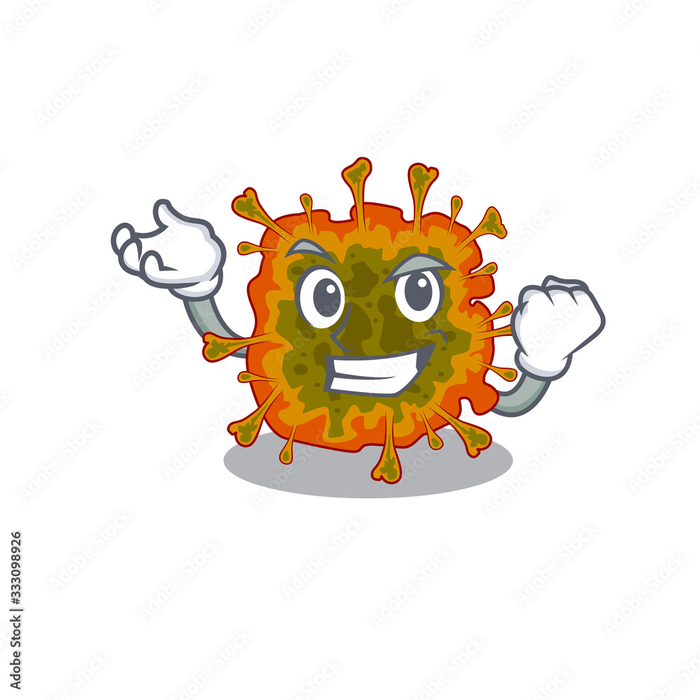 Naklejka premium Duvinacovirus cartoon character style with happy face