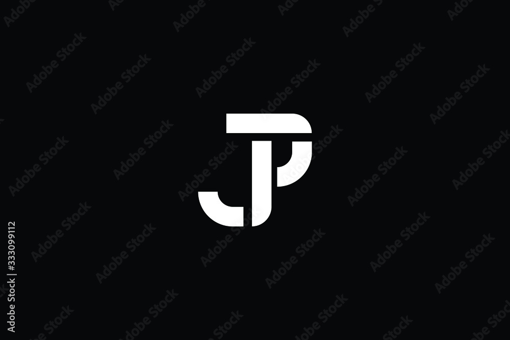 Minimal elegant monogram art logo. Outstanding professional trendy awesome artistic JP PJ initial based Alphabet icon logo. Premium Business logo White color on black background Minimal elegant monogram art logo. Outstanding professional trendy awesome artistic JP PJ initial based Alphabet icon logo. Premium Business logo White color on black background