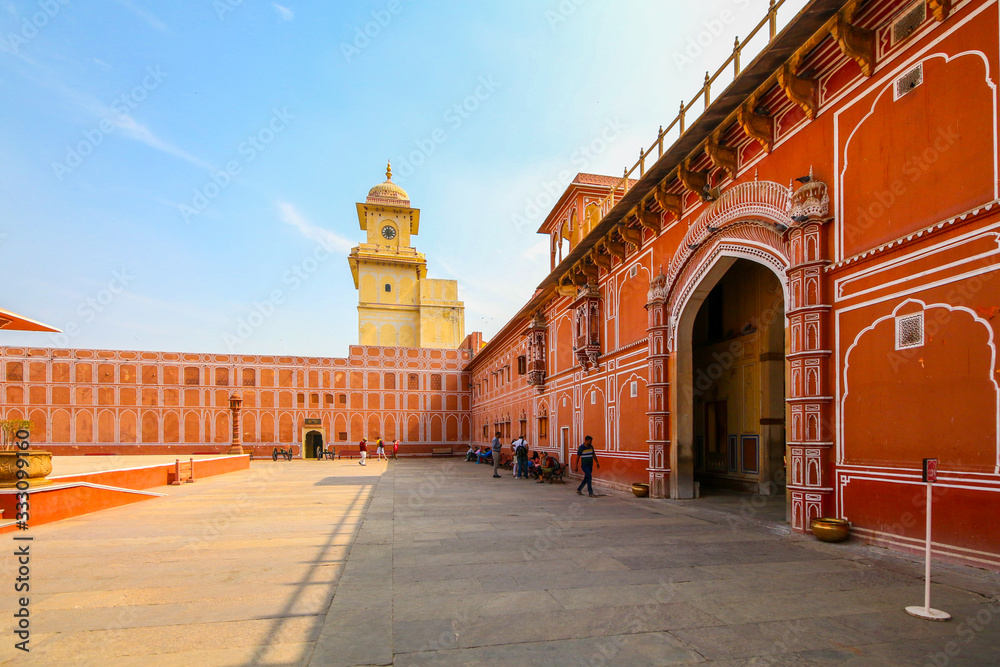Jaipur, Rajasthan, India - Panoramic View of City Palace Jaipur, The Maharaja's Palace