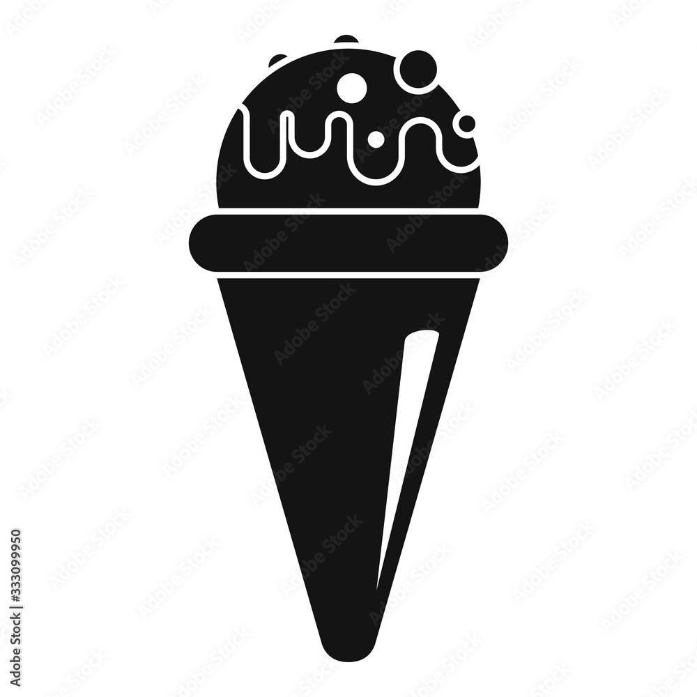 Ice cream cone icon. Simple illustration of ice cream cone vector icon for web design isolated on white background
