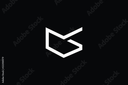 Minimal elegant monogram art logo. Outstanding professional trendy awesome artistic CS SC initial based Alphabet icon logo. Premium Business logo White color on black background