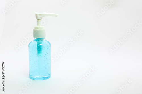 alcohol gel for hand wash anti virus on white background