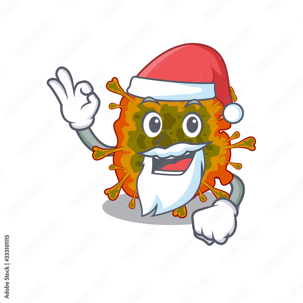 duvinacovirus in Santa cartoon character design showing ok finger duvinacovirus in Santa cartoon character design showing ok finger