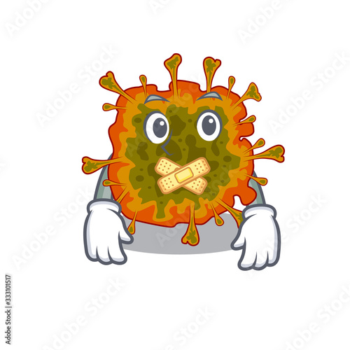 duvinacovirus mascot cartoon character design with silent gesture