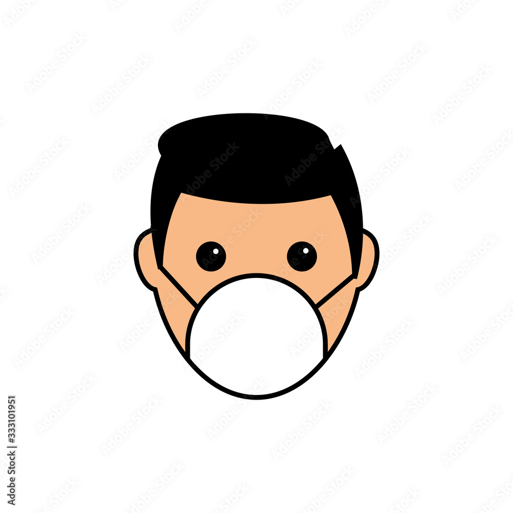 Mask icon vector. Man face with mask icon. Safety breathing masks. Industrial safety N95 mask. Medical mask vector icon. Mask icon vector. Man face with mask icon. Safety breathing masks. Industrial safety N95 mask. Medical mask vector icon.