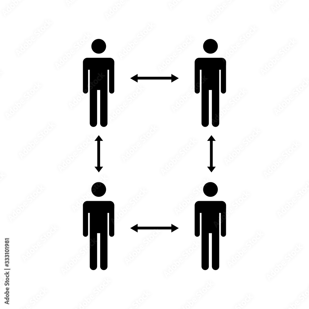 Social distancing icon isolated on white background. Keep distance sign. Coronavirus. Social Distancing and Self Quarantine. Social distancing icon isolated on white background. Keep distance sign. Coronavirus. Social Distancing and Self Quarantine.