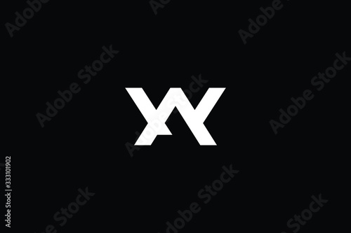 Minimal elegant monogram art logo. Outstanding professional trendy awesome artistic AW WA initial based Alphabet icon logo. Premium Business logo White color on black background