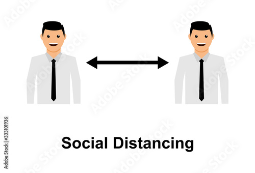 Social distancing icon isolated on white background. Keep distance sign. Social Distancing and Self Quarantine. Coronavirus.