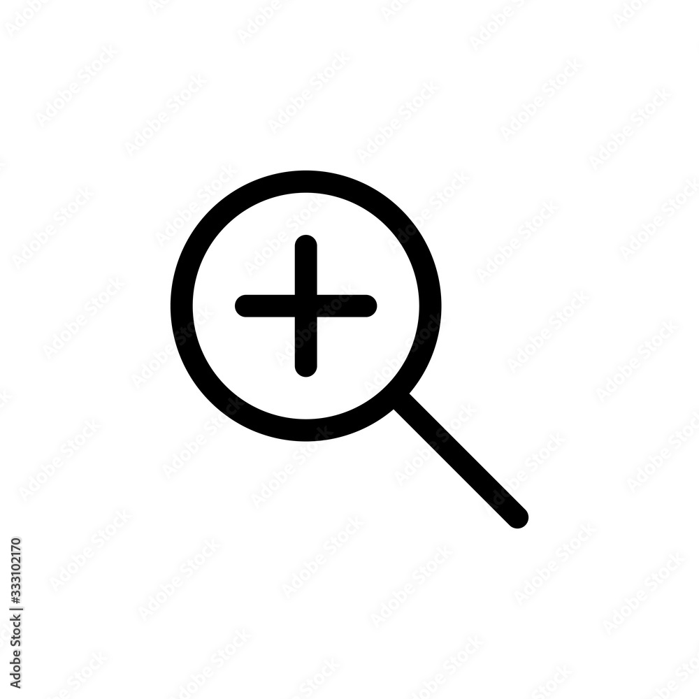 Zoom icon vector. Magnifying glass icon vector Zoom icon vector. Magnifying glass icon vector