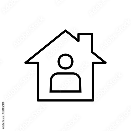 Stay home icon. Stay at home sign. Social Distancing and Self Quarantine. Quarantine measures sign. Coronavirus.