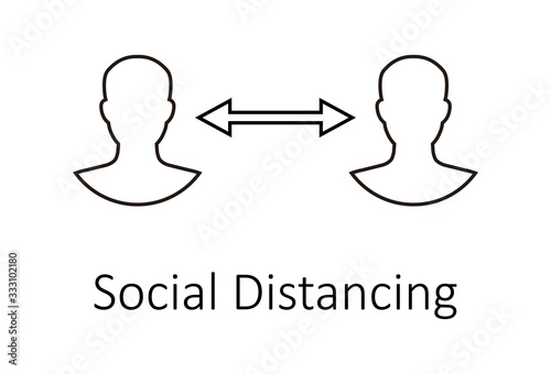 Social distancing icon vector. Social Distancing and Self Quarantine. Quarantine measures sign. Coronavirus.